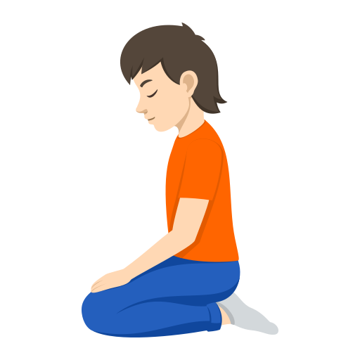 Pessoa Ajoelhando: Pele Clara para JoyPixels 10.0