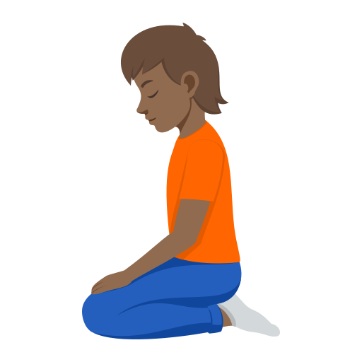 Людина на колінах: темний тон шкіри для JoyPixels 10.0