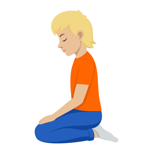 Людина на колінах: світлий тон шкіри для JoyPixels 10.0