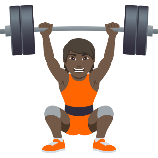 Pessoa Levantando Peso: Pele Escura para JoyPixels 10.0
