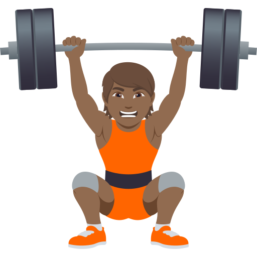 Pessoa Levantando Peso: Pele Morena Escura para JoyPixels 10.0