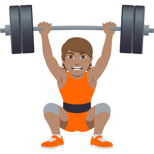 Pessoa Levantando Peso: Pele Morena para JoyPixels 10.0