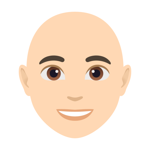 Pessoa: Pele Clara, Careca para JoyPixels 10.0