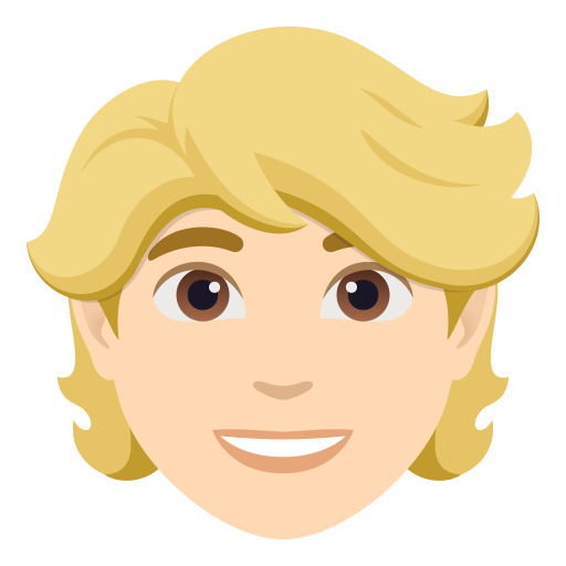 Людина зі світлим волоссям: дуже світлий тон шкіри для JoyPixels 10.0