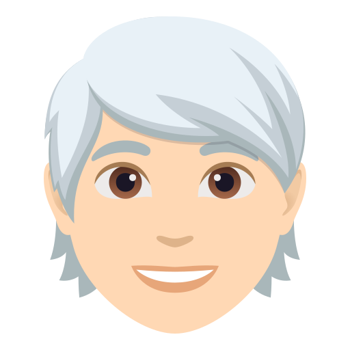 Pessoa: Pele Clara, Cabelo Branco para JoyPixels 10.0