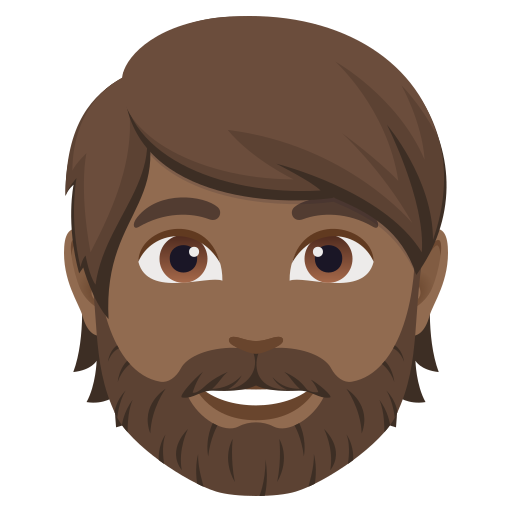 Homem: Barba: Pele Morena Escura para JoyPixels 10.0