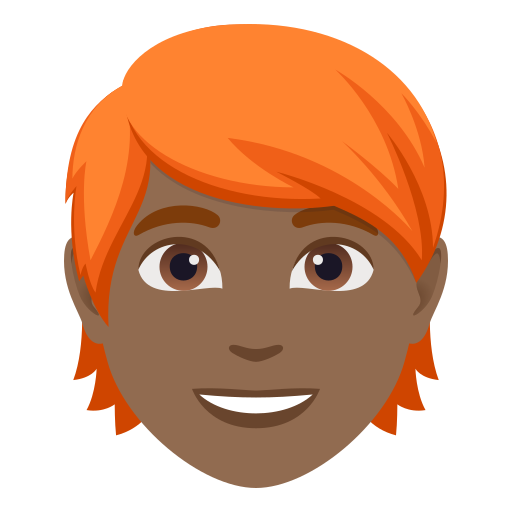 Pessoa: Pele Morena Escura, Cabelo Vermelho para JoyPixels 10.0