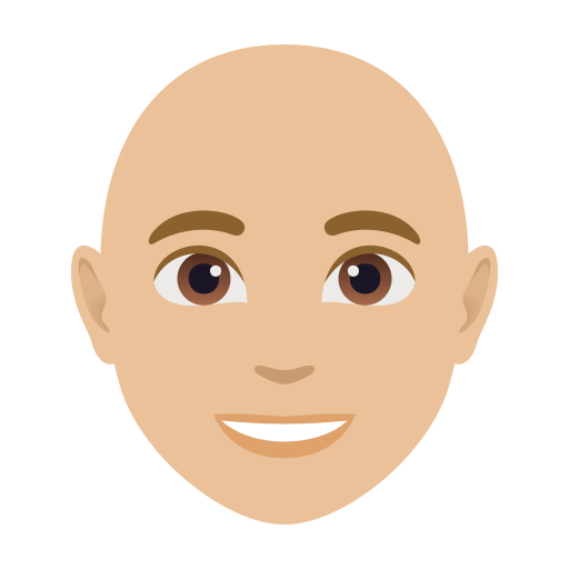 Дорослий: світлий тон шкіри без волосся для JoyPixels 10.0