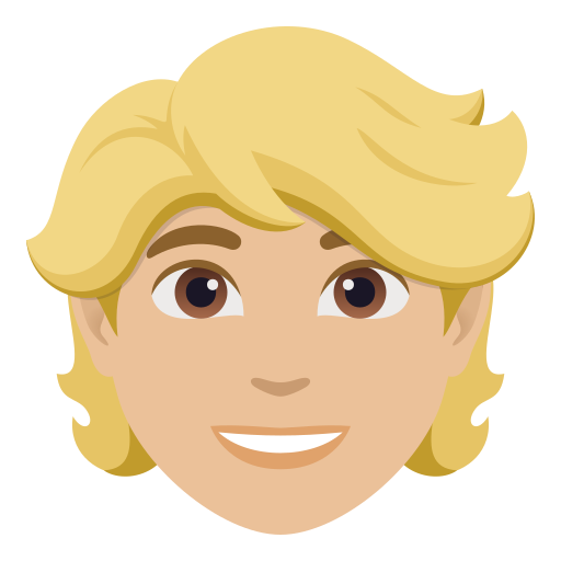 Pessoa: Cabelo Louro: Pele Morena Clara para JoyPixels 10.0
