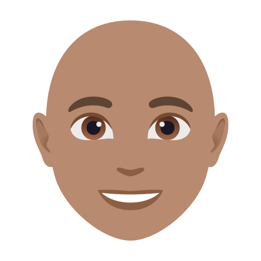 Дорослий: середній тон шкіри без волосся для JoyPixels 10.0