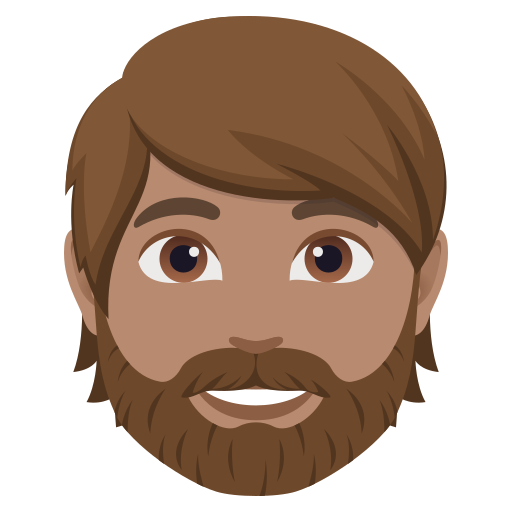 Homem: Barba: Pele Morena para JoyPixels 10.0