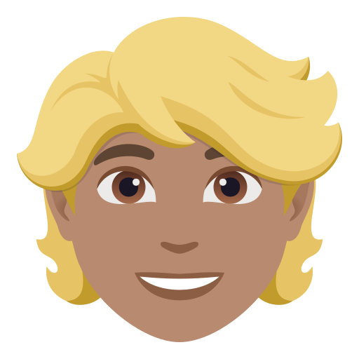 Людина зі світлим волоссям: середній тон шкіри для JoyPixels 10.0