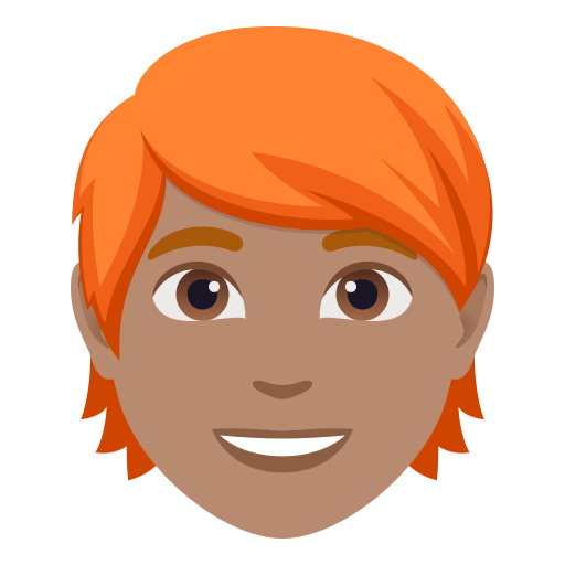 Pessoa: Pele Morena, Cabelo Vermelho para JoyPixels 10.0