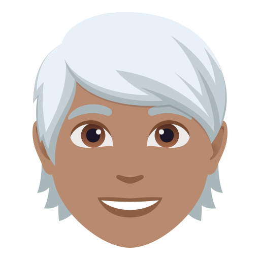 Pessoa: Pele Morena, Cabelo Branco para JoyPixels 10.0