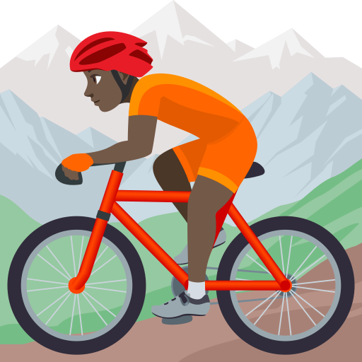 Pessoa Fazendo Mountain Bike: Pele Escura para JoyPixels 10.0