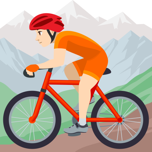 Pessoa Fazendo Mountain Bike: Pele Clara para JoyPixels 10.0