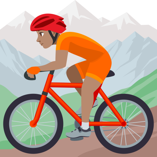 Pessoa Fazendo Mountain Bike: Pele Morena para JoyPixels 10.0