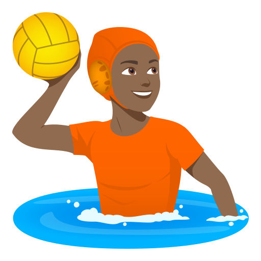 Pessoa Jogando Polo Aquático: Pele Morena Escura para JoyPixels 10.0