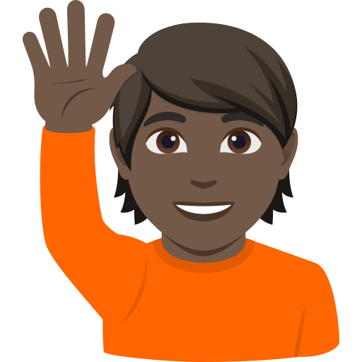 Pessoa Levantando A Mão: Pele Escura para JoyPixels 10.0