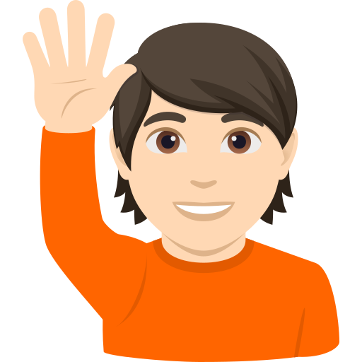 Pessoa Levantando A Mão: Pele Clara para JoyPixels 10.0