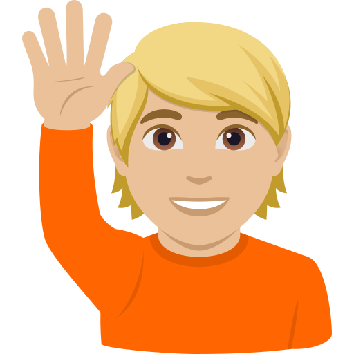 Pessoa Levantando A Mão: Pele Morena Clara para JoyPixels 10.0