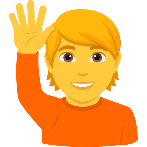 Людина з піднятою рукою для JoyPixels 10.0