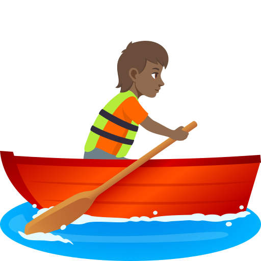 Pessoa Remando: Pele Morena Escura para JoyPixels 10.0