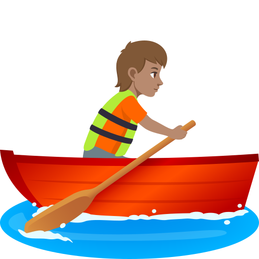 Pessoa Remando: Pele Morena para JoyPixels 10.0