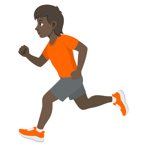 Людина біжить: дуже темний тон шкіри для JoyPixels 10.0