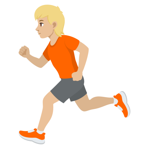 Людина біжить: світлий тон шкіри для JoyPixels 10.0