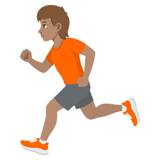 Людина біжить: середній тон шкіри для JoyPixels 10.0