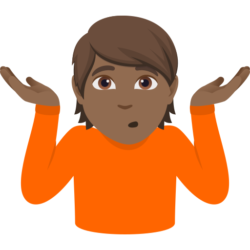 Pessoa Dando De Ombros: Pele Morena Escura para JoyPixels 10.0