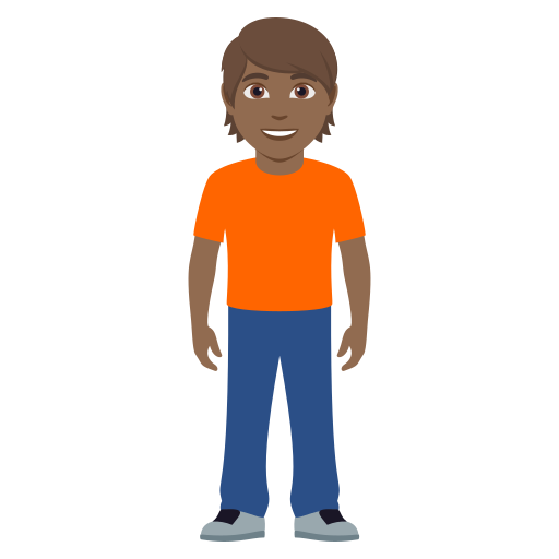 Pessoa Em Pé: Pele Morena Escura para JoyPixels 10.0