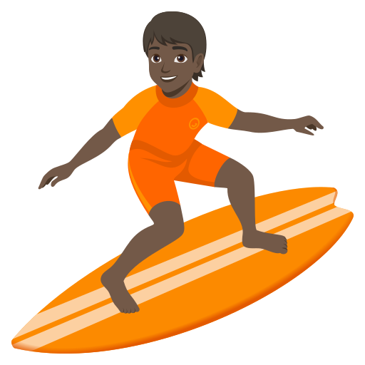 Серфінг: дуже темний тон шкіри для JoyPixels 10.0