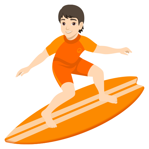 Surfista: Pele Clara para JoyPixels 10.0