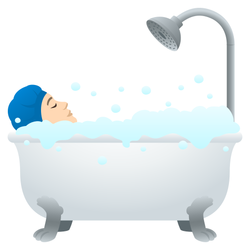 Людина у ванні: дуже світлий тон шкіри для JoyPixels 10.0