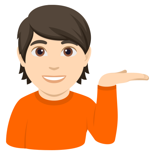 Pessoa Com A Palma Virada Para Cima: Pele Clara para JoyPixels 10.0