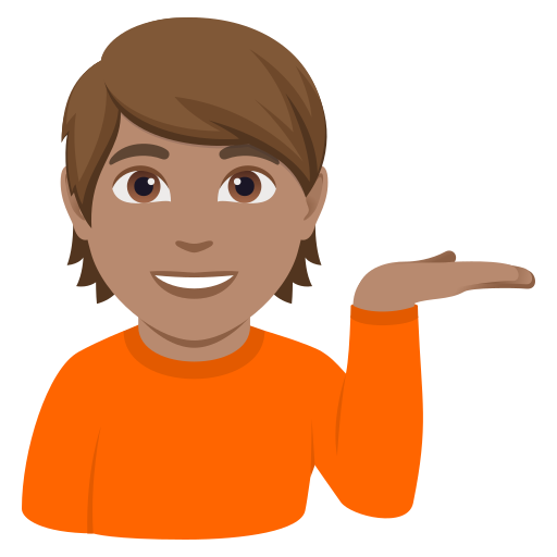 Pessoa Com A Palma Virada Para Cima: Pele Morena para JoyPixels 10.0