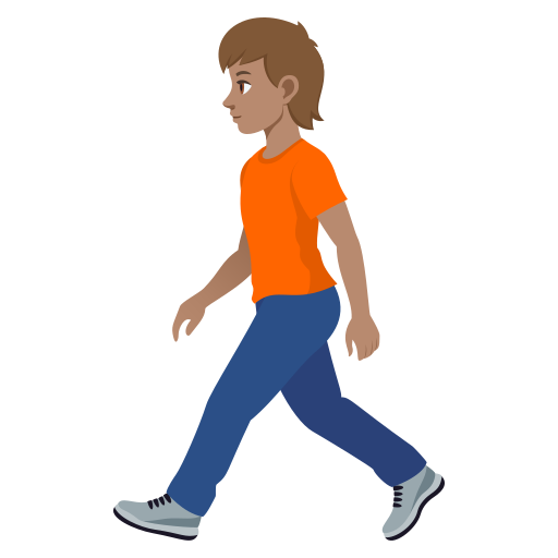 Pessoa Andando: Pele Morena para JoyPixels 10.0