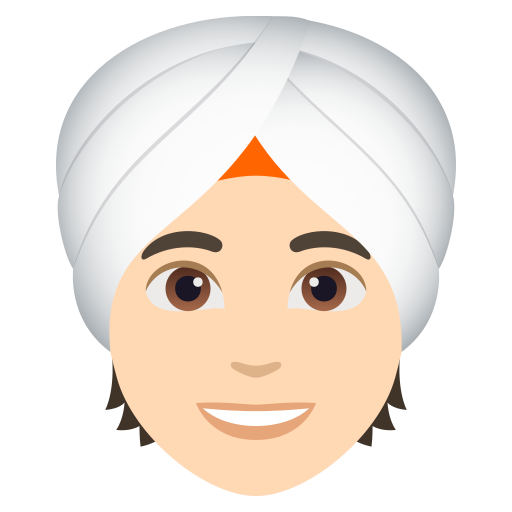 Pessoa Com Turbante: Pele Clara para JoyPixels 10.0