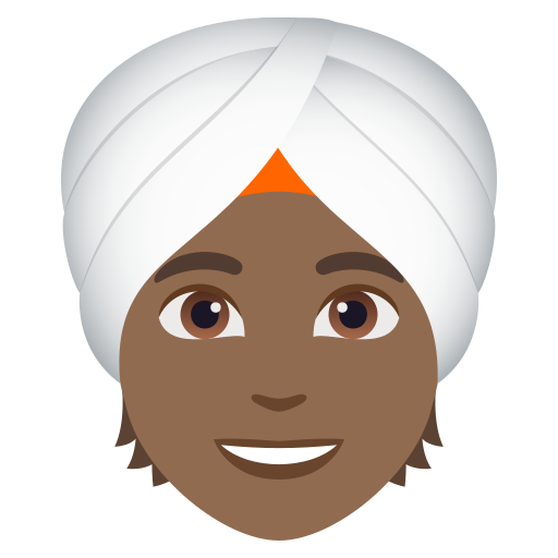 Людина в тюрбані: темний тон шкіри для JoyPixels 10.0