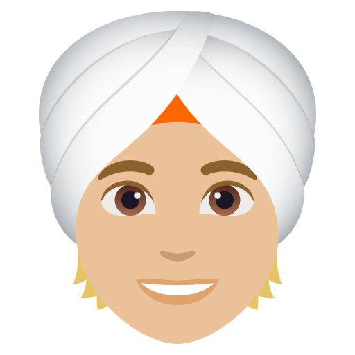 Pessoa Com Turbante: Pele Morena Clara para JoyPixels 10.0