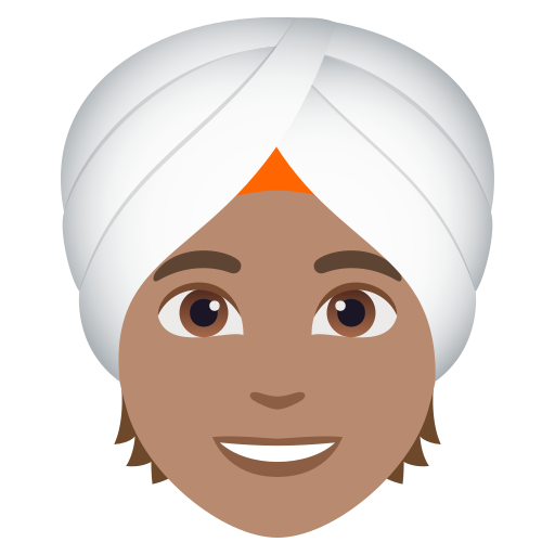 Людина в тюрбані: середній тон шкіри для JoyPixels 10.0