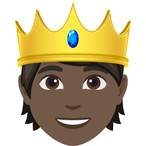 Pessoa Com Coroa: Pele Escura para JoyPixels 10.0