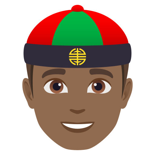 Homem De Boné: Pele Morena Escura para JoyPixels 10.0