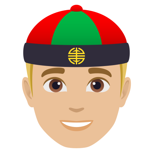 Homem De Boné: Pele Morena Clara para JoyPixels 10.0