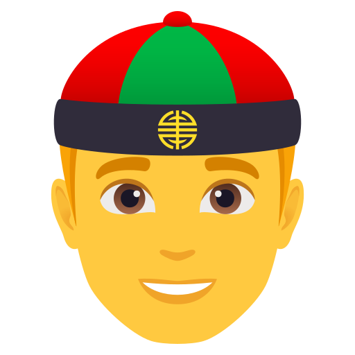 Чоловік у китайській шапці для JoyPixels 10.0