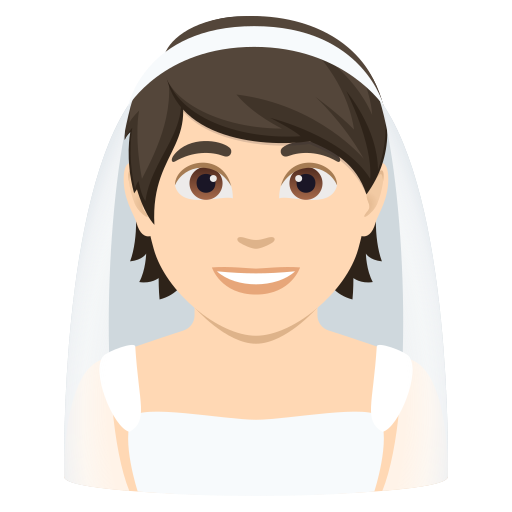 Наречена: дуже світлий тон шкіри для JoyPixels 10.0