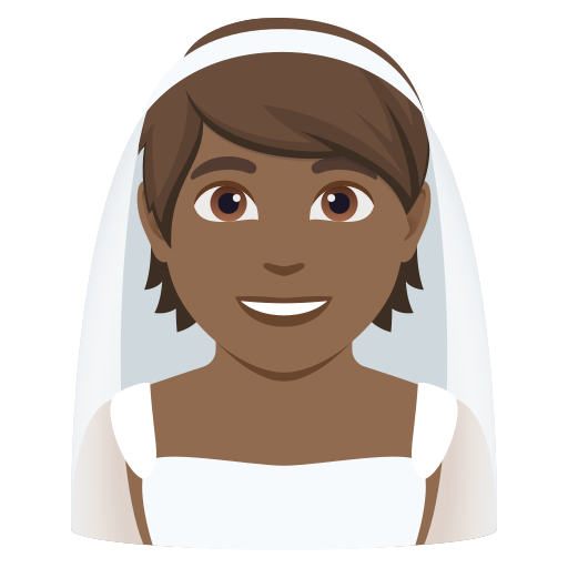 Noiva: Pele Morena Escura para JoyPixels 10.0