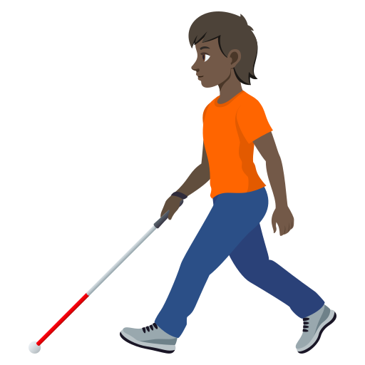 Pessoa Com Bengala Para Cego: Pele Escura para JoyPixels 10.0